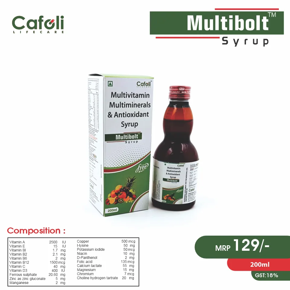 Multivitamins + Multiminerals & Antioxidant Syrup | Best price for PCD Pharma Franchise | Supports overall health & immunity